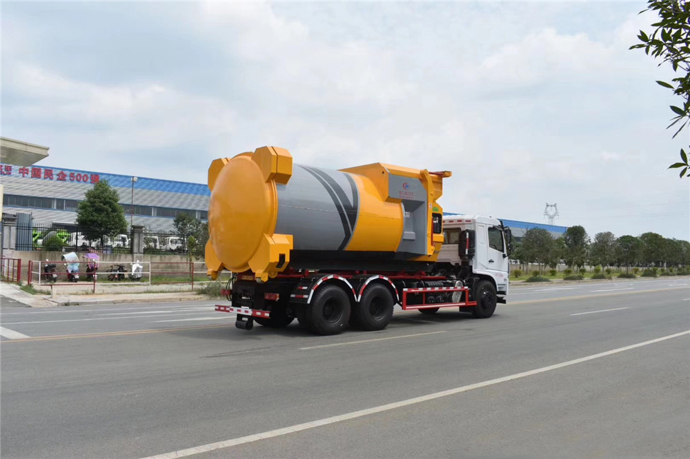 國六【18方】東風專底后雙橋 勾臂垃圾車