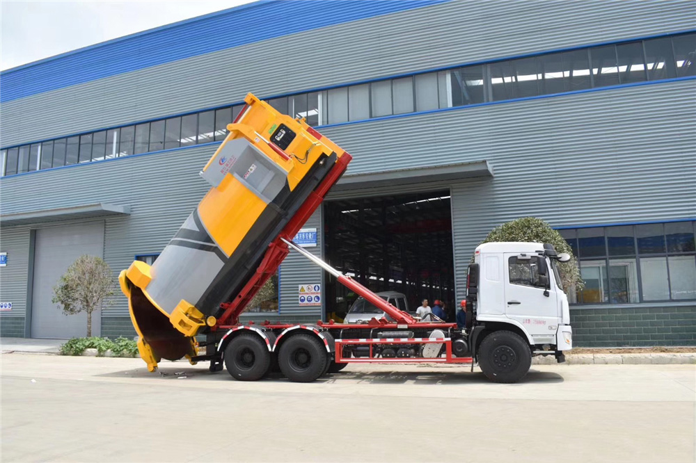 國六【18方】東風專底后雙橋 勾臂垃圾車