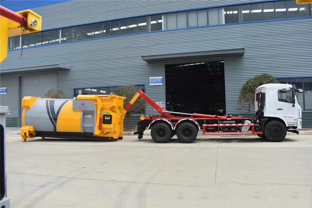 國六【18方】東風專底后雙橋 勾臂垃圾車